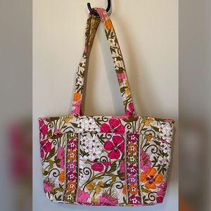 Vera Bradley Winter 2011 “Tea Garden” Small Zippered Shoulder Bag with Pockets